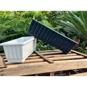 Khay Nhựa Đen - Trắng Chữ Nhật Có Vỉ Lót 630x230x200 - Trồng Rau Sạch - Ươm Hạt Giống
