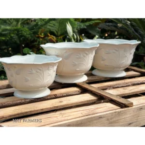 Chậu Nhựa Ly Bông Trắng - Cắm Hoa Giả , Trồng Cây Để Bàn...